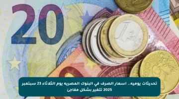 تحديثات يومية.. أسعار الصرف في البنوك المصرية يوم الثلاثاء 23 سبتمبر 2025 تتغير بشكل مفاجئ